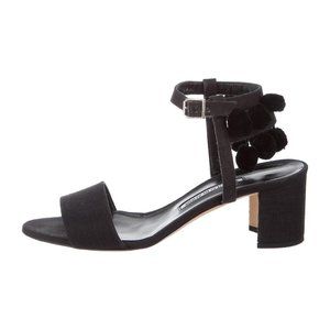 Manolo Blahnik Linen Sandals Size 40